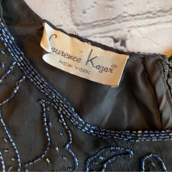 Laurence Kazar Vintage Silk Beaded Womens Top 1X Black - Picture 4 of 10